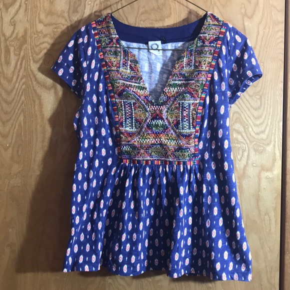 Anthropologie Embroidered Shirt
